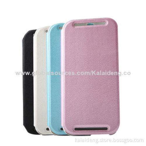 Foldable PU leather case cover for HTC M8